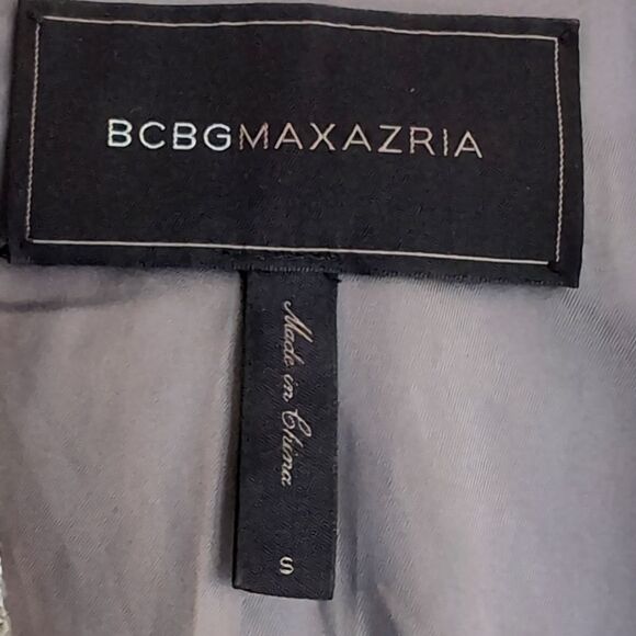 BCBG maxazria assymetric grey blazer open front size s statement collar - Picture 2 of 8